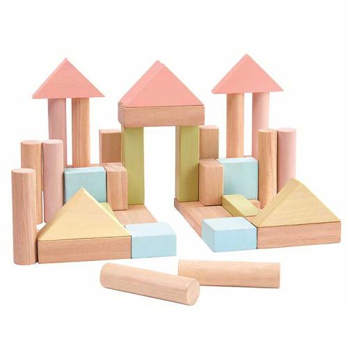 Houten blokkenset pastel (40st) Plan Toys