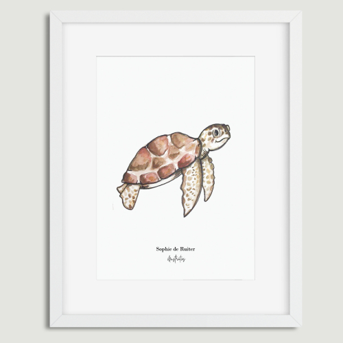 Aquarel illustratie schildpad door Sophie de Ruiter