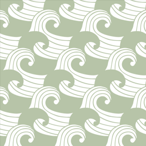 Hoeslaken wieg Waves sage green Swedish Linens