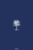 Geboortekaart palmboom donkerblauw staand dubbel