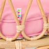 Rotan poppenbedje met matrasje roze Poppie Toys
