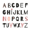 Geboorte raambord typografisch meisje alfabet