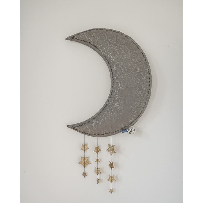 Maan met sterren grijs (45cm) Picca LouLou