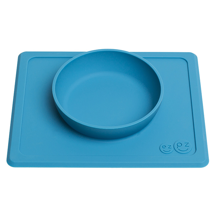 Siliconen kom met placemat Mini Bowl blue EZPZ